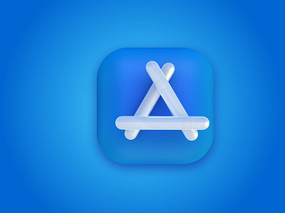 3D App Store Icon 3d 3d art 3d design 3d icon app iocn app store icon apple apple app store icon blue icon cinema 4d logo white icon