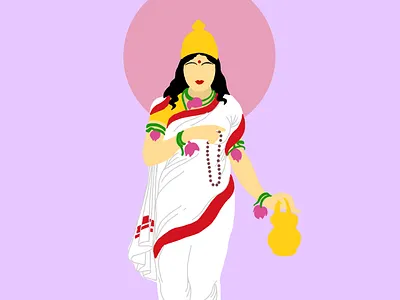 Brahmacharini art design durga illustration india navratri