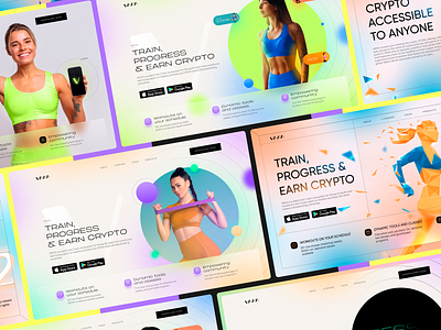 Fitness Mirror app blockchain crypto design fitness fitness mirror graphic landing sport ui web workout