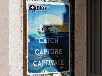 Poster design for a fishing company boat branding business design fish fishing graphic design logo ocean poster sunset vector water