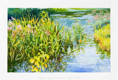 Pond landscape small gouache painting concept art drawing drawing art gouache greenery illustration landscape landscape art landscape illustration nature nature art nature illustration painting plant illustration plants pond reed traditional art traditional drawing traditional illustration