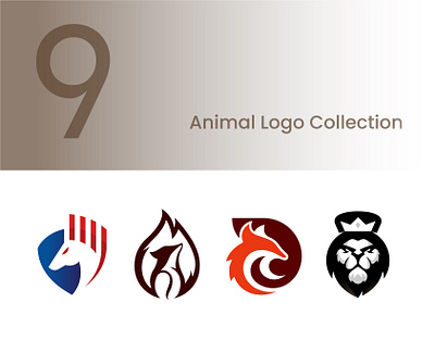 Animal Logo Collection abstract animal animal logo bird branding dragon fire fox geometic horse lion logo logo design logo designer phoenix shark symbol