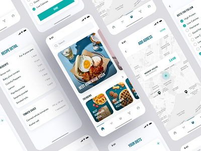 KOOKERS - Food videos, recipes & groceries app design booking app clean ui delivery finance food food app food delivery food illustration food order groceries grocery homepage log in map onboarding order receipt sign in ui design