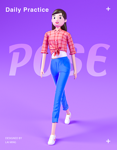 GIRL-ACTION 3d action c4d cinema 4d communication gift girl home illustration introduce office people phone read shop shopping speech talk walk work