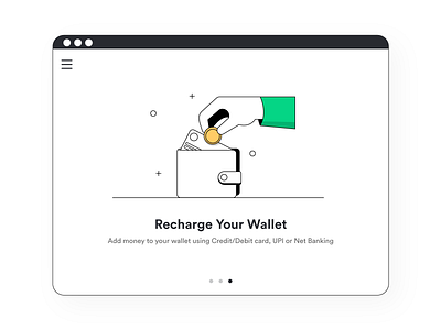 Recharge Your Wallet black color concept design dribbleshot flat illustration green illustration line illustration minimal illustration money recharge stroke illustration ui wallet wallets web web banner