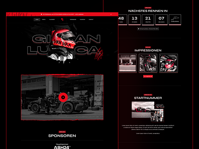 Gian Luca ✺ Landing Page branding design hero landing landing page racer racer landing red style guide typography ui web website