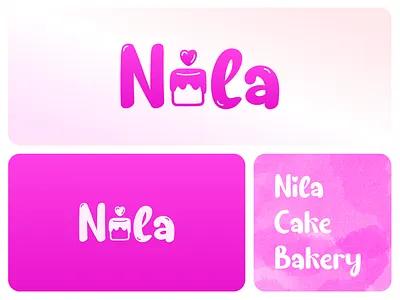 Nila Cake Bakery Logo bakery branding cake logo typography