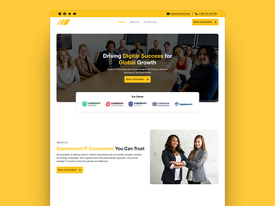 IT Consultants - Home Page consultants homepage it it consultants map background minimalist orange tech ui web design yellow