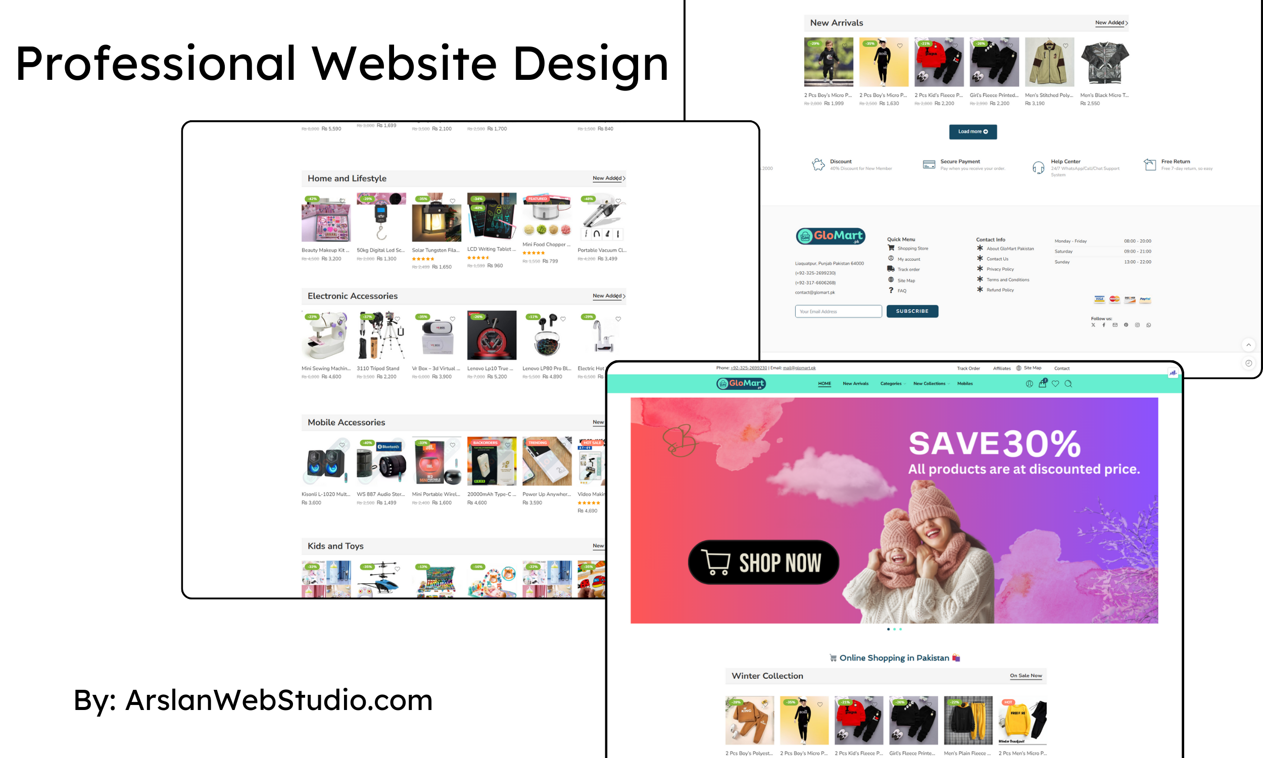 GloMart Pakistan branding design ecommerce glomart shopping website ui design website design