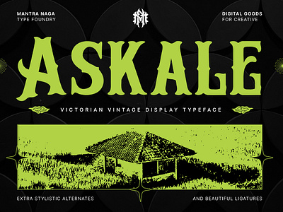 Askale - Victorian Vintage Display Typeface branding design font logo type type design typography