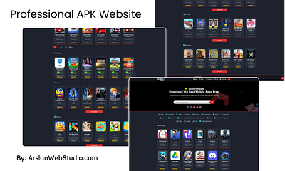 90SoftApps apk website beautiful website branding dark theme dynamic website website website design