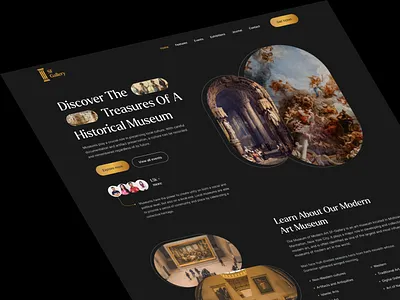 Historical Museum Landing Page antiquity art art digital artist design event exhibition gallery history landing page layout museum museum of art nft sculpture show uidesign uiux virtual museum web design