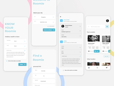 Roomie app app branding concept design dribble illustration minimal ui ux vector visual design