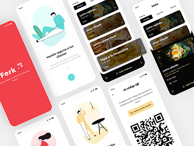 ForkQR app design food mobile mobile app design mobile ui restaurant ui ux