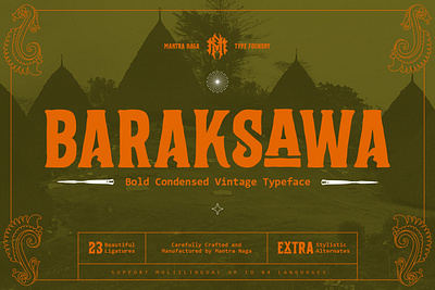 Baraksawa - Bold Condensed Vintage branding design font logo type type design typography