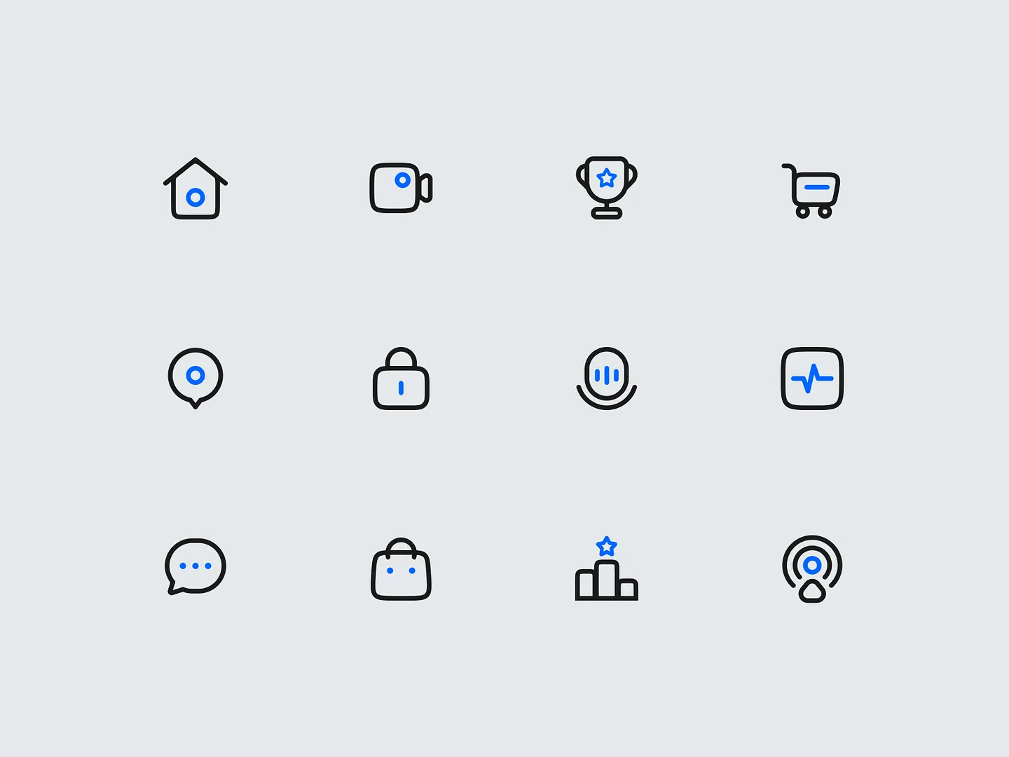 Modern Icon Set for Mall Websites: Sleek and Functional Designs