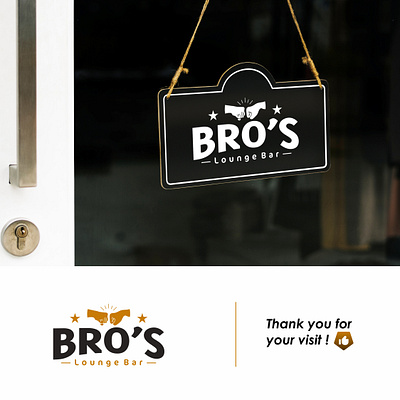 Bro's Lounge Bar - Logo artwork brand branding design graphic design illustration logo mockup photoshop vector