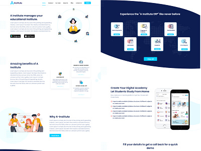 A institute college dashboard graphicdesign instinct schools ui uiux ux uxdesign webdesign website website design