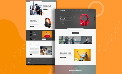 Headphone Landing page application creative design design landing page landing page design modern design ui ux ui design user experience ux design web web design web template website