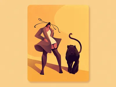 The girl and the panther animal illustration art art direction artwork bold girl power graphic design illustration illustrator inspiration procreate procreate art vector vector art