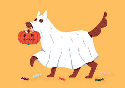 Trick or Treat dog dogs drawing halloween illustration jack o lantern photoshop sweets trick or treat