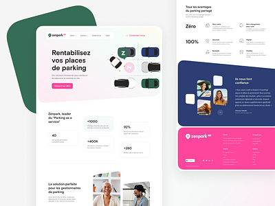 Zenpark Landing Page art direction design desktop illustration interface landing product ui ux webdesign