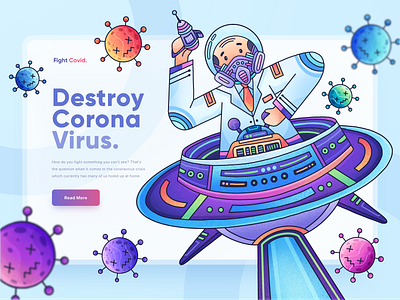 Header Illustration for Fight Covid Website character character illustration clean colorfull coronavirus covid19 doctor gradient header header illustration homepage illustration line procreate texture ui uidesign web web design website