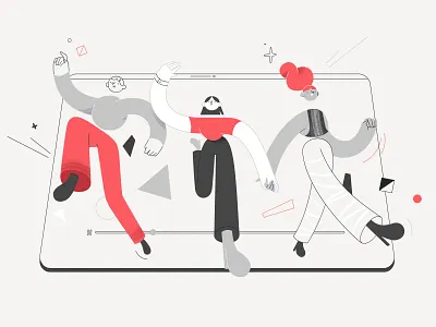 RedWood Studio02 character design friends geometry illustration jump photoshop tablet