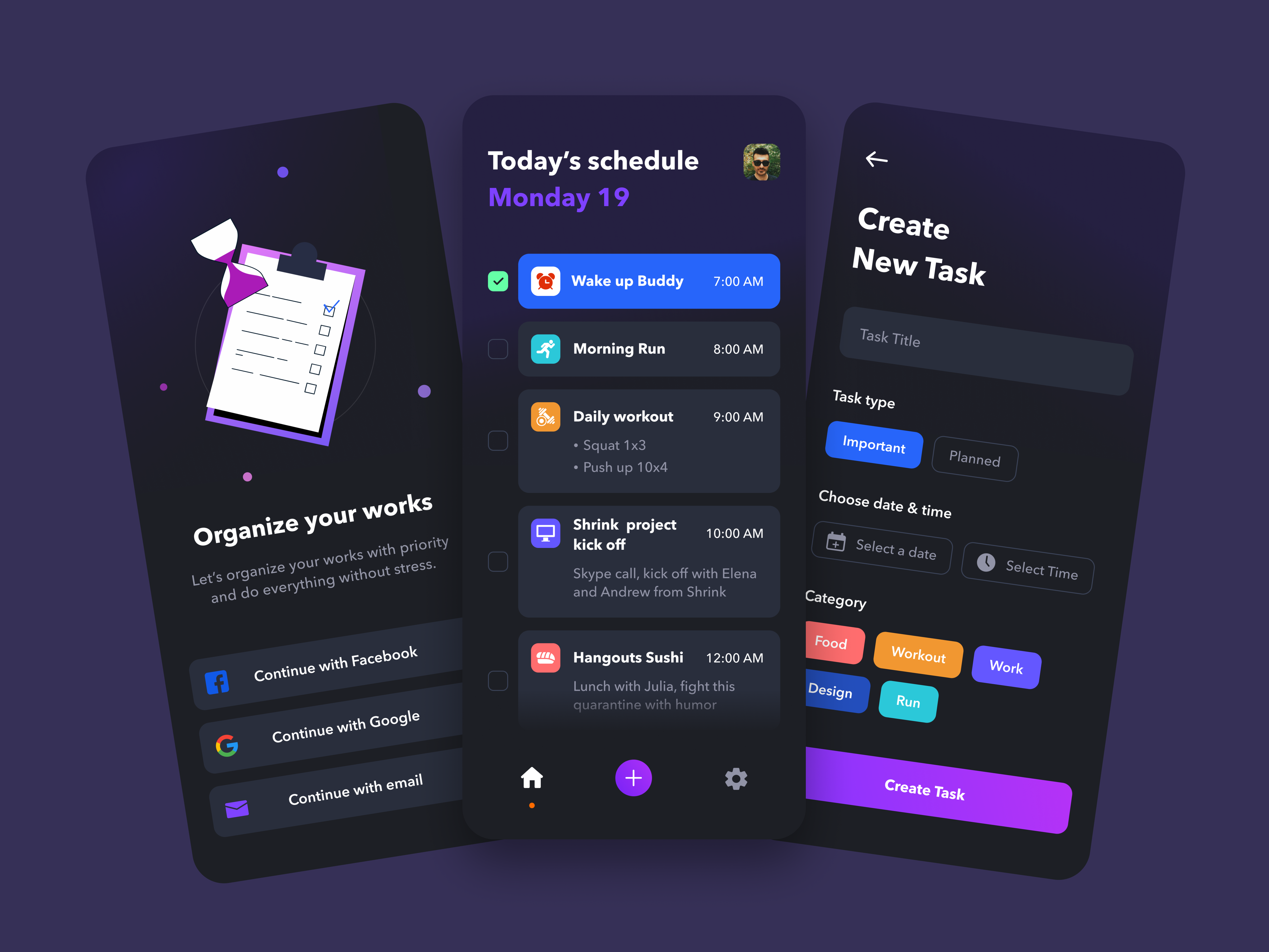 Example of To Do List App UI