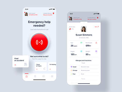 Callert - Life-saving app concept app emergency health life mobile mobile ui ui ux