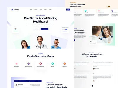 Ovavo: Landing Page clinic consultation design doctor doctor landing page health health care homepage hospital illustration landing page medicine minimal ux uı web web design website