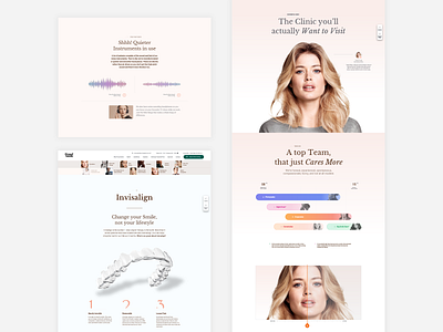 Inside pages for dental clinic before and after blocks case study dental dental care dental clinic dental website design design landing page layout minimalist sound