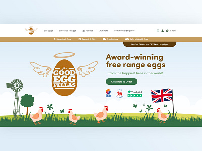 The Good Egg Fellas design homepage interface landing page ui web web design website website design
