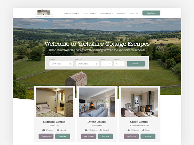 Yorkshire Cottage Escapes - Web Design design homepage interface landing page ui web web design website website design