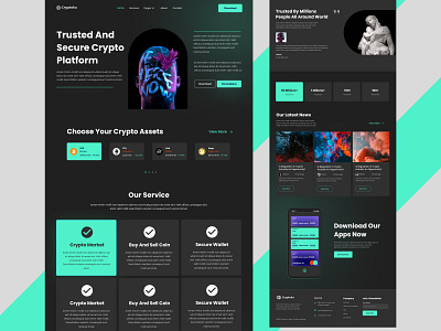 Crypto-Related Landing Page With An Engaging Design 3d agency animation art branding design figma graphic design homepage illustration landing page logo mockups motion graphics nfts technologies ui ux website