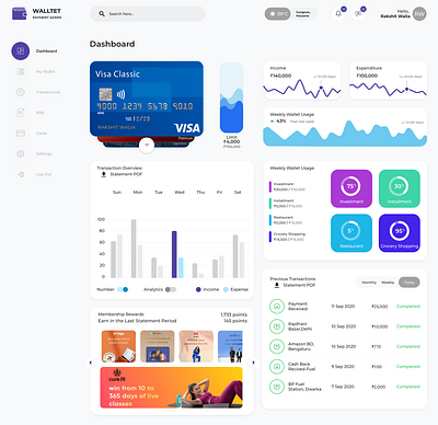 Wallet Dashboard dashboard design ui ux uxdesign