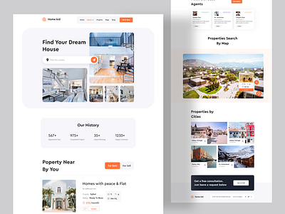 Real Estate Landing Page 2020 trend design agency agency business agency websites branding dribbble best shot homepage illustration landing page minimal clean new trend trendy design