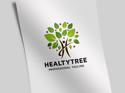 Healty Tree (Letter H) Logo blooming brand branding detente flowering flowers green group happy health healthy human identity jubilant leaf leaves medical natural nature