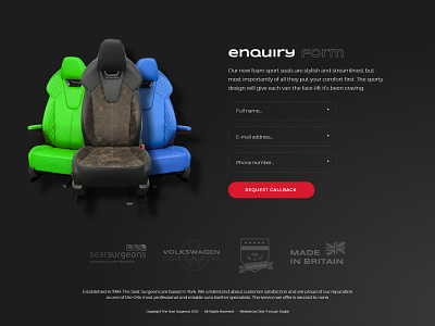 Seatsurgeons/Volkswagen design homepage interface landing page ui web web design website website design