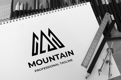 Mountain Letter M Logo app application architecture business awesome design camp geometric hill m m logo minimal logo design mount mountain mountain logo mountains logo outdoor peak logo simple solution simple unique ski station