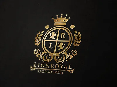 Lion Royal Logo classic classy company cool crest crown decorative elegant emblem heraldic hotel initial jewellery jewelry label leisure lion logo luxury majestic