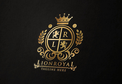 Lion Royal Logo classic classy company cool crest crown decorative elegant emblem heraldic hotel initial jewellery jewelry label leisure lion logo luxury majestic