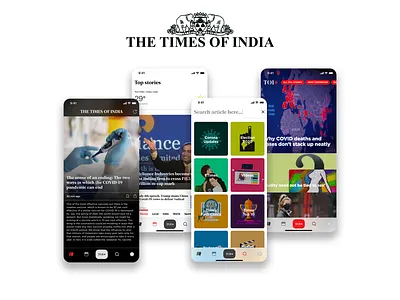 The Times of India App Redesign android app design app concept app dashboard app design branding dark ui illustration ios app design news ui ux