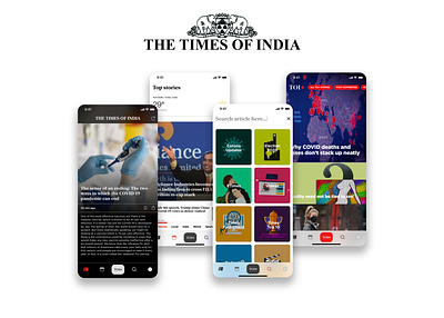 The Times of India App Redesign android app design app concept app dashboard app design branding dark ui illustration ios app design news ui ux