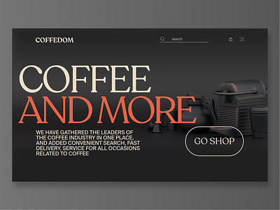 Coffee Shop | E-commerce Concept 3d art c4d coffee design homepage illustration minimal product page typography ui