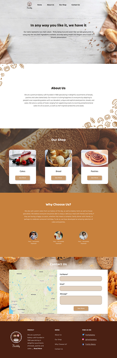 (2020) Bakery Landing Page bakery daily ui dailyui dailyuichallenge day003 landing page