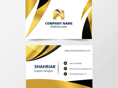 Modern business card gold business card business card design business card template illustration modern business card