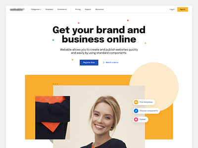 Webable® - Landing Page design ecommerce interface landing page minimalist product design ui uiux user interface web design