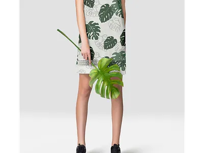 Monstera dress background design dress illustration monstera pattern vector