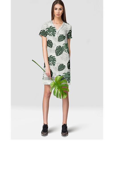Monstera dress background design dress illustration monstera pattern vector